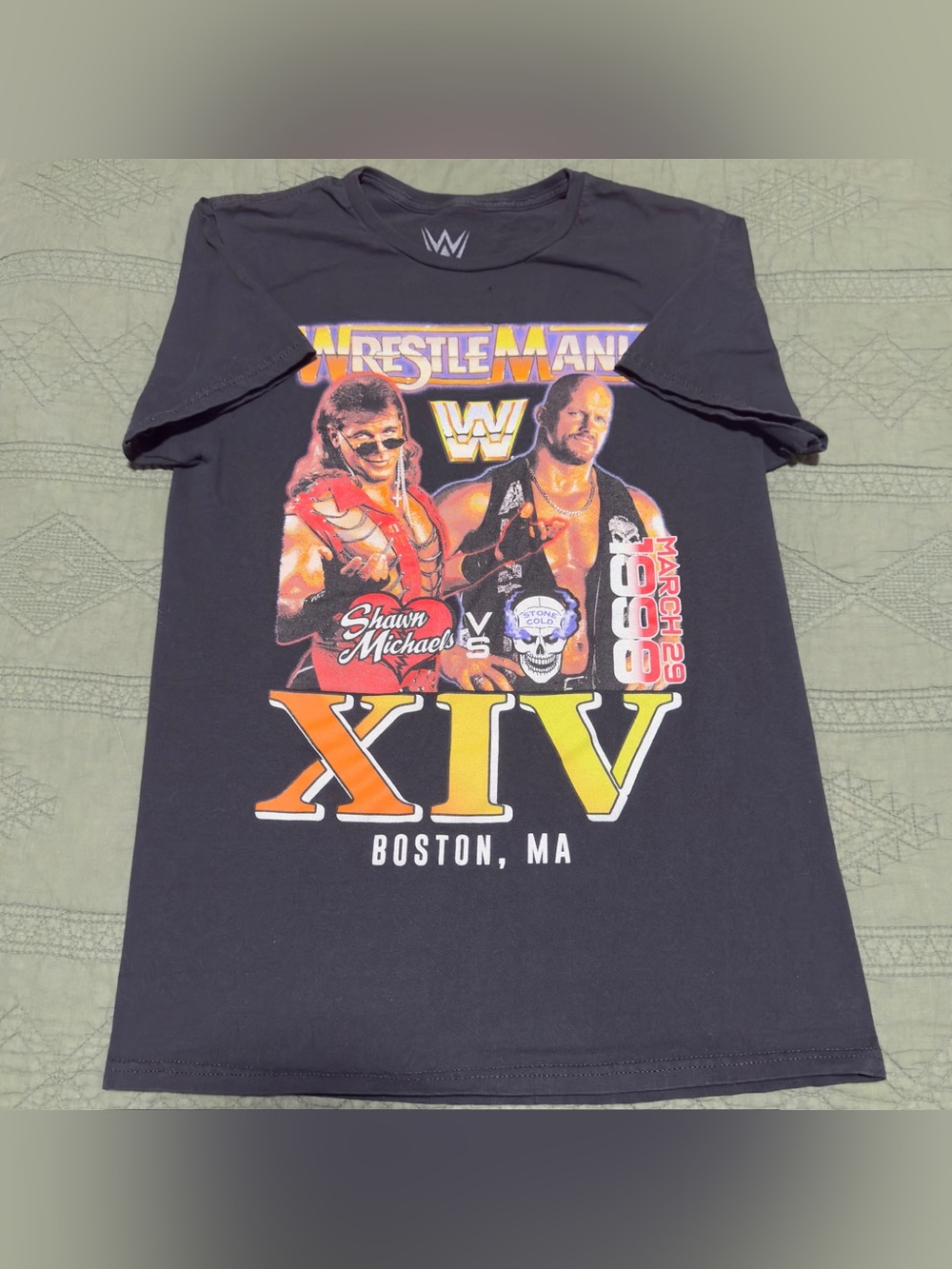 WWE WrestleMania XIV Shawn Michaels Stone Cold T-Shirt Small Black